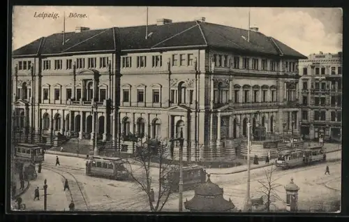 AK Leipzig, Börse, Strassenbahn