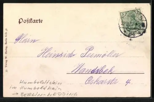 AK Berlin-Wedding, Humboldtstein im Humboldthain