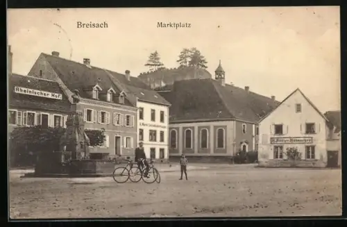 AK Breisach, Marktplatz mit Gasthaus Rheinische Hof