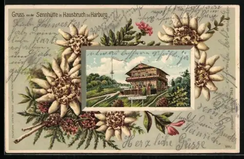 Passepartout-Lithographie Hamburg-Harburg, Gasthaus Sennhütte