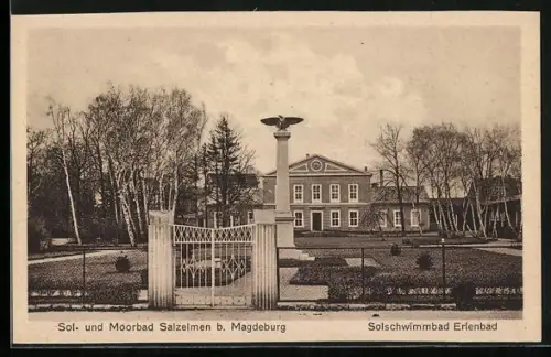 AK Salzelmen b. Magdeburg, Solschwimmbad Erlenbad