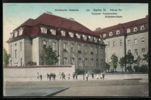 AK Berlin-Wedding, Virchow-Krankenhaus, Direktorial-Gebäude und Schwesternhaus in der Föhrer Strasse
