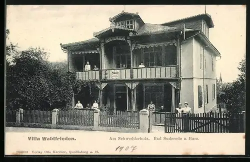 AK Bad Suderode a. Harz, Hotel Villa Waldfrieden, Am Schwedderholz