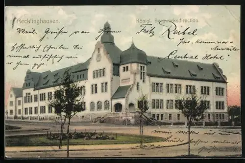 AK Recklinghausen, Blick auf Königl. Bergwerksdirection