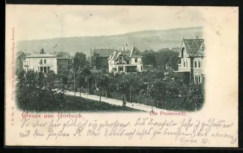 AK Einbeck, Teilansicht mit Promenade