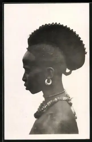AK Guinée, Femme Foulah, Frau mit traditioneller Frisur