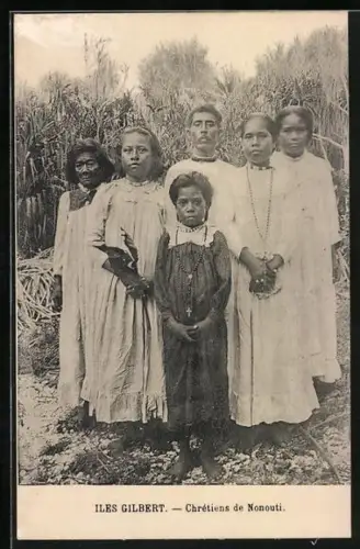 AK Iles Gilbert - Chrètiens de Nonouti, australische Volkstypen