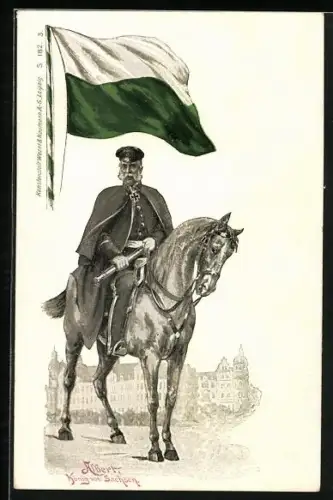 AK König Albert von Sachsen hoch zu Ross