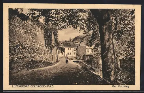 AK Gernrode /Harz, Am Kirchweg