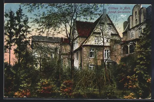 AK Cöthen in Anhalt, Schloss, Gartenseite