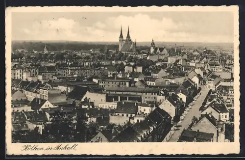 AK Köthen in Anhalt, Stadtansicht mit Kirche