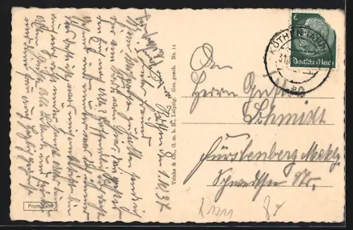 AK Köthen in Anhalt, Stadtansicht mit Kirche