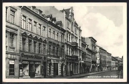AK Aschersleben, Breite Strasse, Drogerie Kähler