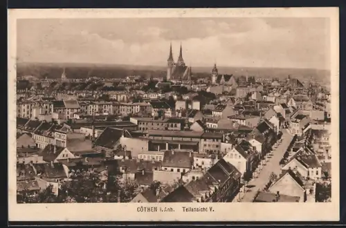 AK Cöthen i. Anh., Teilansicht, Stadtpanorama, Kirche