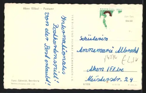 AK Aken /Elbe, Postamt
