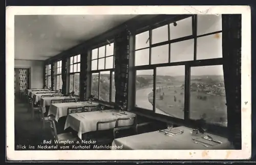 AK Bad Wimpfen a. Neckar, Blick ins Neckartal vom Kurhotel Mathildenbad