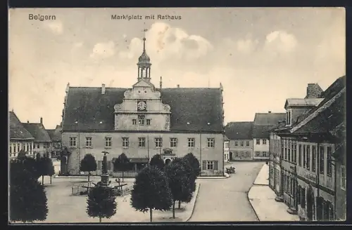 AK Belgern, Marktplatz, Rathaus