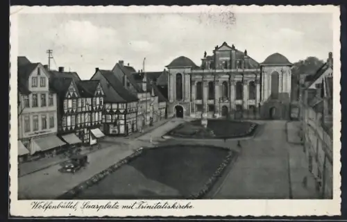 AK Wolfenbüttel, Saarplatz mit Trinitatiskirche