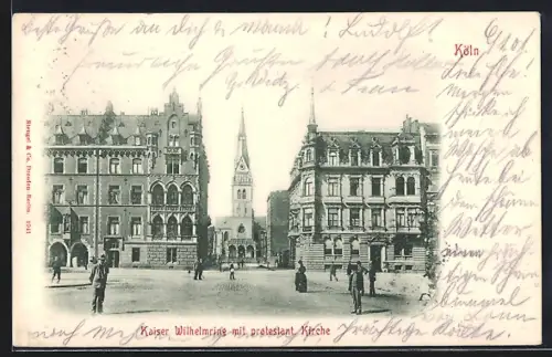 AK Köln-Neustadt, Kaiser-Wilhelmplatz, protestantische Kirche