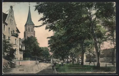 AK Lennep, Alleestrasse, katholische Kirche
