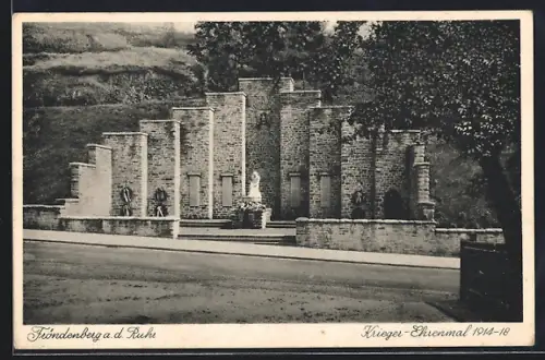 AK Fröndenberg a. d. Ruhr, Krieger-Ehrenmal 1914-18