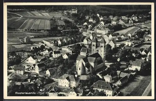 AK Klosterlausnitz i. Thür., Ortsansicht vom Flugzeug aus