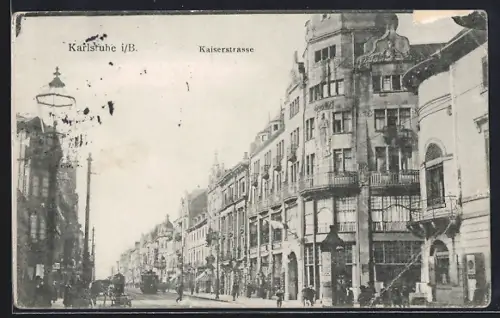 AK Karlsruhe i. B., Kaiserstrasse