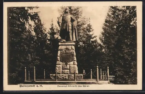 AK Ballenstedt a. H., Denkmal Albrecht des Bären