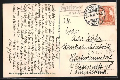 AK Gernrode-Suderode i. Harz, Haus Hagental