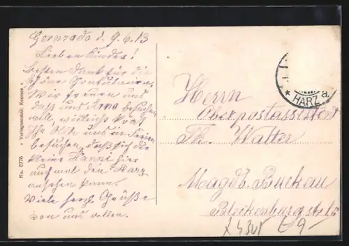 AK Gernrode a. H., Bismarck-Denkmal auf dem Stubenberg