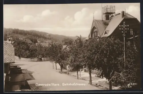 AK Gernrode /Harz, Bahnhofstrasse