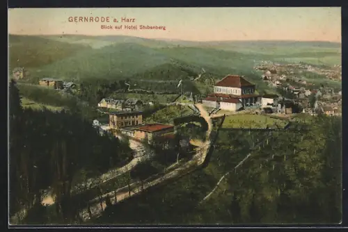 AK Gernrode a. Harz, Blick auf Hotel Stubenberg