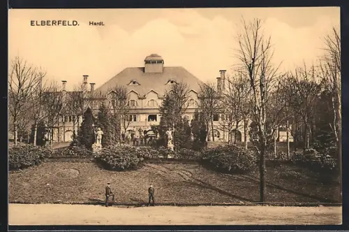 AK Elberfeld, Hardt, Parkanlage mit Statuen