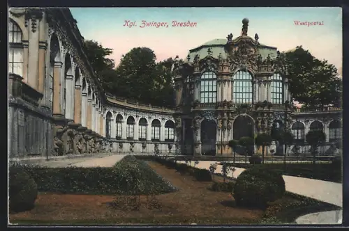 AK Dresden, Kgl. Zwinger mit Westportal