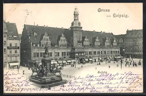 AK Leipzig, Partie vom Marktplatz