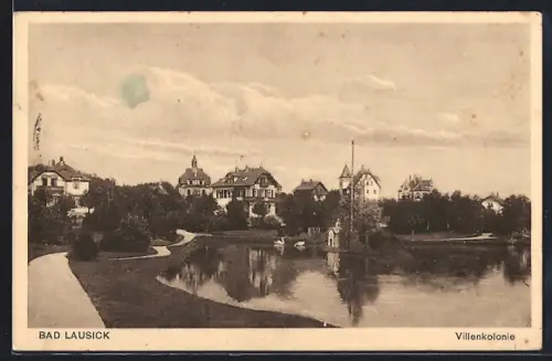 AK Bad Lausick, Blick auf die Villenkolonie