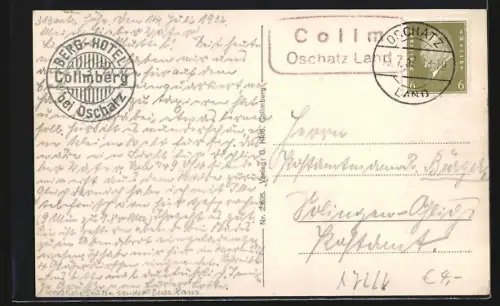 AK Collm b. Oschatz, Ortsansicht gegen Collmberg