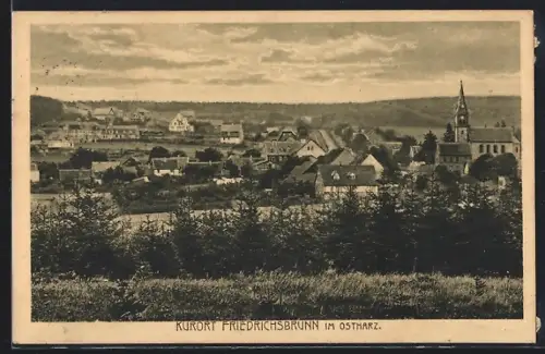 AK Friedrichsbrunn /Ostharz, Blick auf den Ort