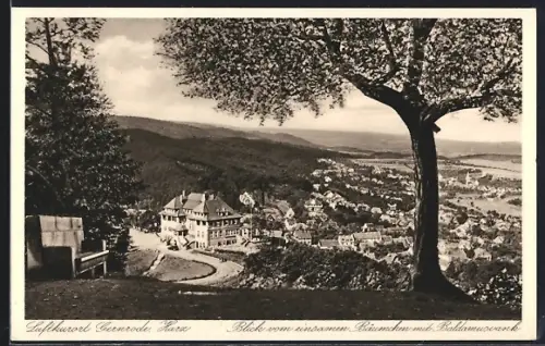 AK Gernrode /Harz, Blick vom einsamen Bäumchen mit Baldamusvank