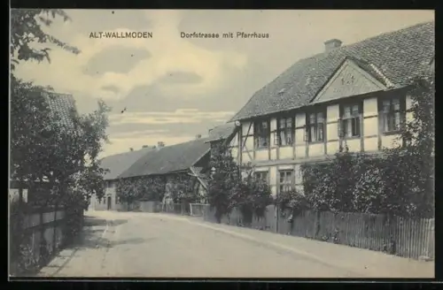 AK Alt-Wallmoden, Dorfstrasse mit Pfarrhaus