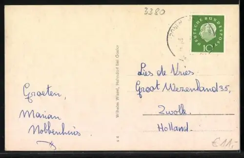 AK Hahndorf, Gemischtwaren Wilhelm Wissel, Kriegerdenkmal, Ortsansicht