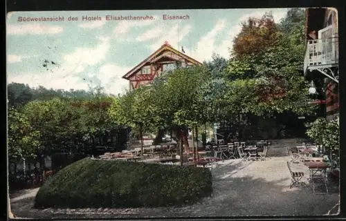 AK Eisenach, Hotel Elisabethenruhe in der Südwestansicht