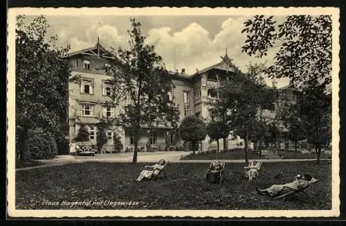 AK Gernrode /Harz, Haus Hagental mit Liegewiese