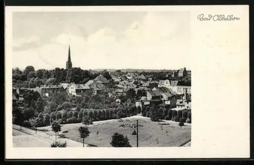 AK Bad Oldesloe, Ortsansicht mit Kirche und Park