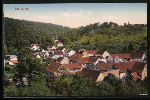 AK Bad Sulza, Ortsansicht mit Kirche und umliegenden Häusern
