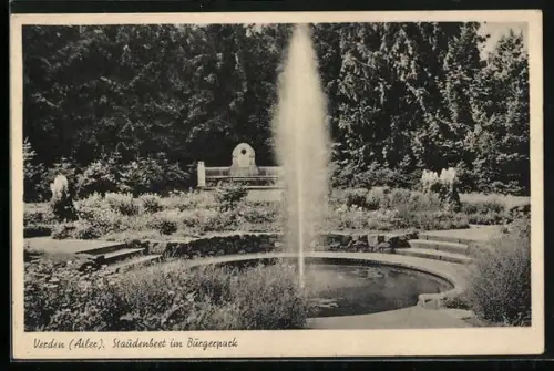 AK Verden /Aller, Staudenbeet im Bürgerpark