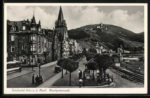 AK Bernkastel-Kues a. d. Mosel, Moselpromenade