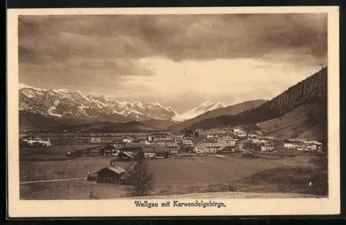 AK Wallgau, Karwendelgebirge, Ortsansicht