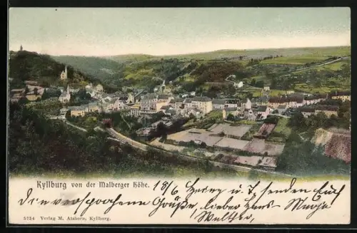 AK Kyllburg, Ansicht von der Malberger Höhe