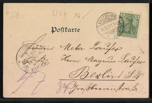 AK Kyllburg, Gesamtansicht mit Kirche und Burgruine